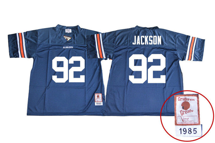 Men's Auburn Tigers #92 Alec Jackson 1985 Throwback Navy College Stitched Football Jersey